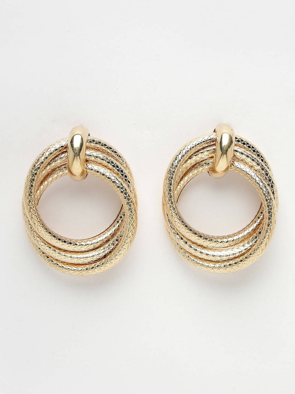 NVR Women's Gold-Polished Hoop Earrings | Grab2Buy