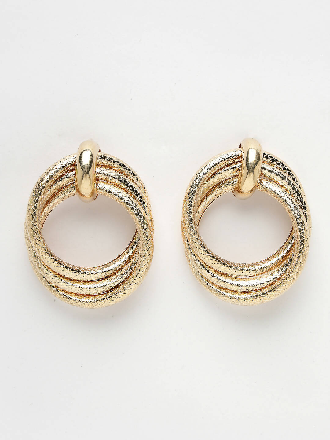 NVR Women's Gold-Polished Hoop Earrings | Grab2Buy