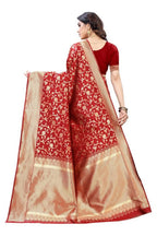 Vamika Banarasi Jacquard Weaving Red Saree (PARINITI RED) | Grab2Buy
