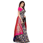 Vamika Banarasi Jaquard Blue Weaving Saree (BANARASI 04) | Grab2Buy