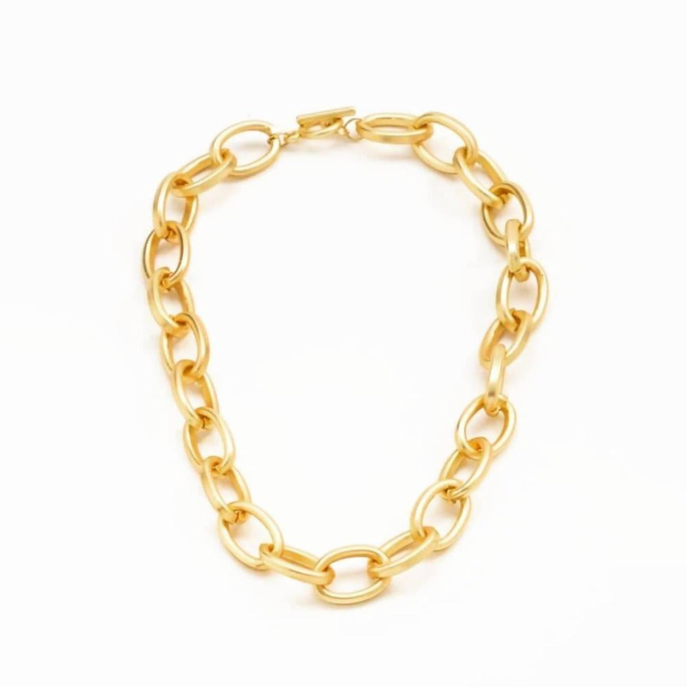 Bling Accessories Matt Gold Metal Chain Necklace | Grab2Buy