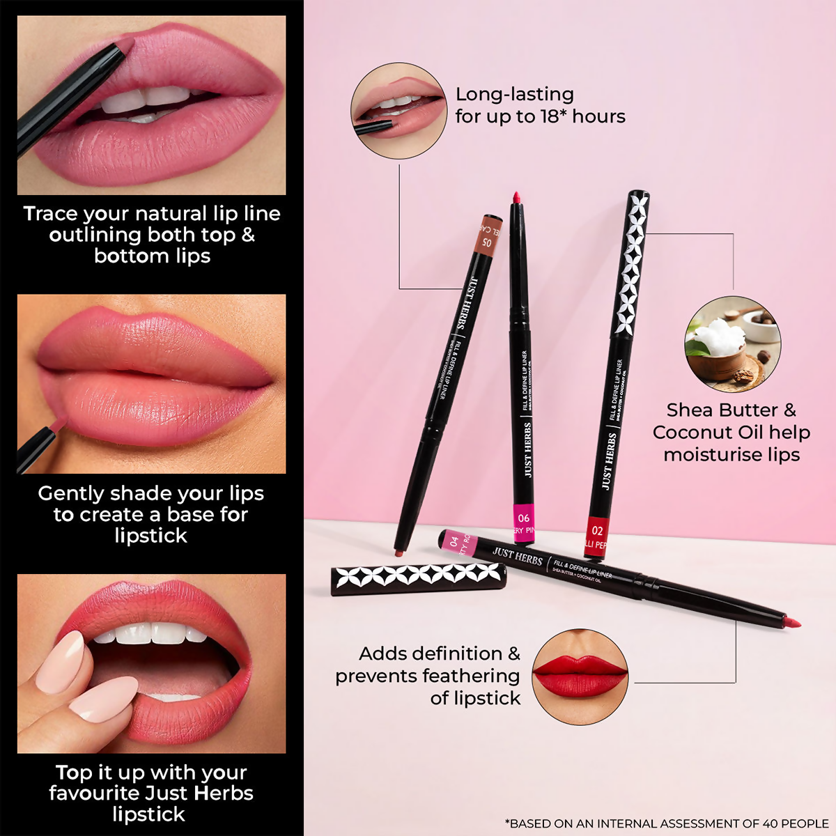 Just Herbs Fill & Define Lip Liner - Dirty Rose | Grab2Buy