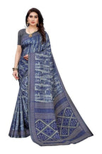 Vamika Printed Blue Crepe Silk Saree (ICE BLUE) | Grab2Buy