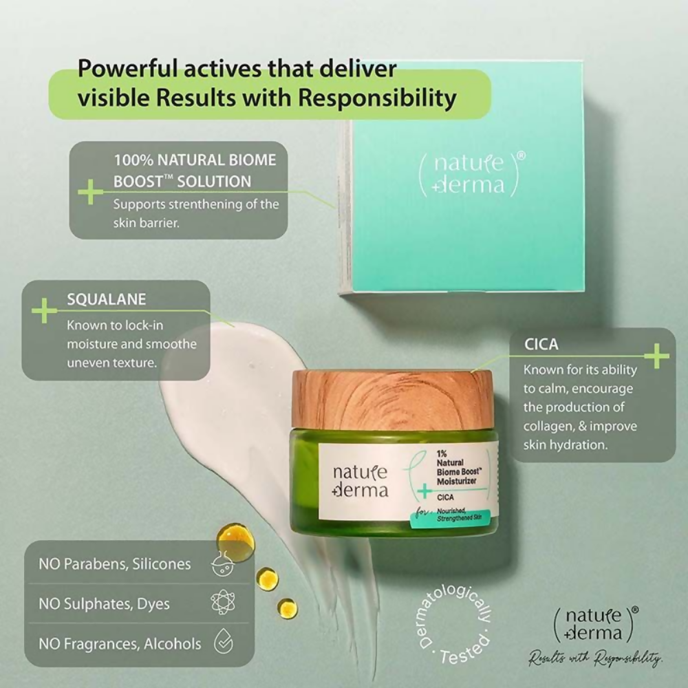 Nature Derma 1% Natural Biome-Boost Moisturizer With CICA | Grab2Buy