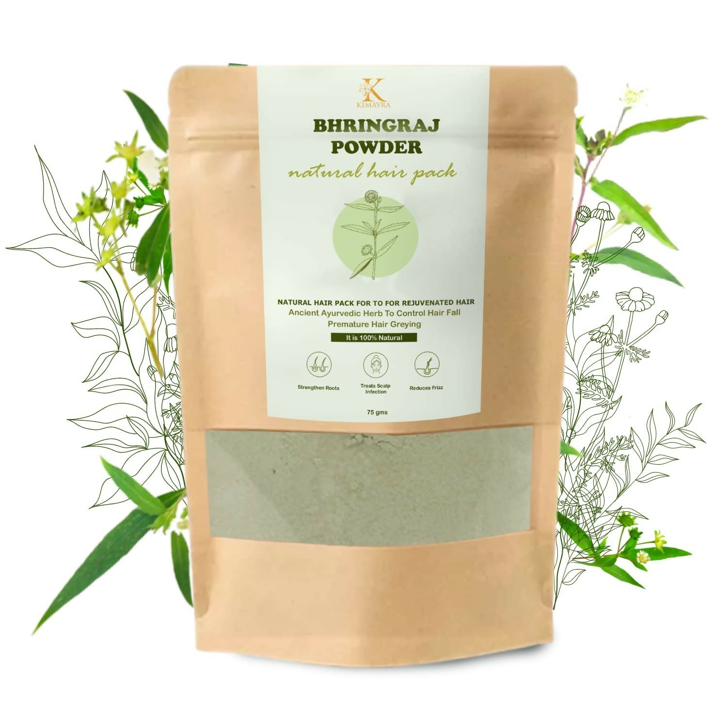 Kimayra Bhringraj Powder For Hair Growth & Reduces Frizz | Grab2Buy