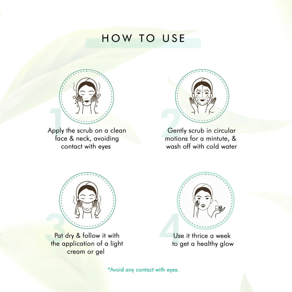 mCaffeine Green Tea Face Scrub with Vitamin C & Hyaluronic Acid | Grab2Buy