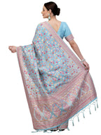 Blue Silk Blend Woven Design Saree With Unstitched Blouse Piece - Aloki | Grab2Buy