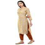 Lagi Women's Orange Printed Straight Kurta & Pant (MC45B) | Grab2Buy