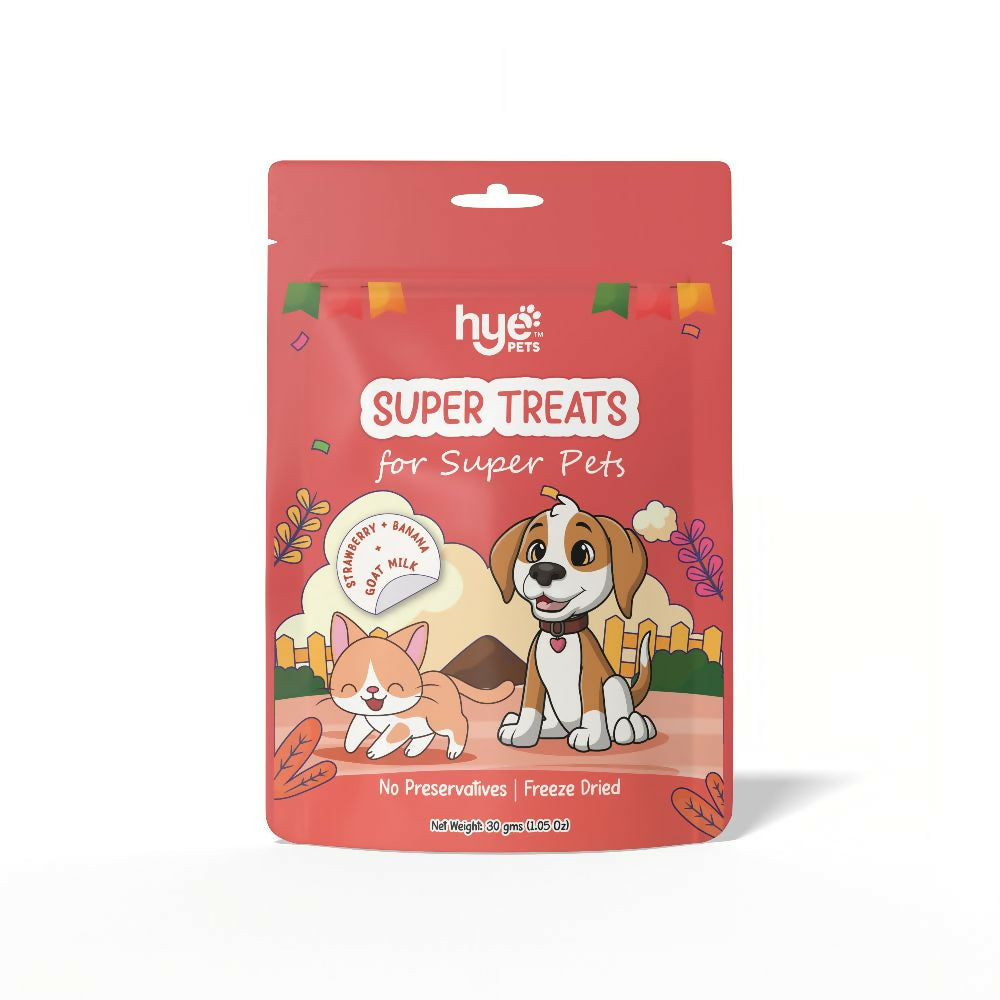 Hye Pets Super Treats For Super Pets – Freeze Dried Treats Made With Goat Milk, Strawberry & Banana | Grab2Buy