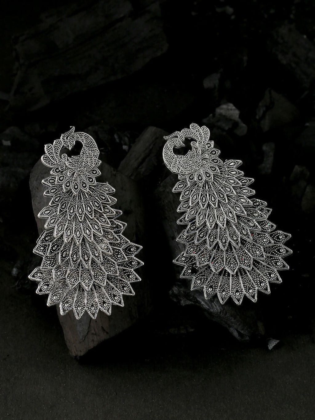 NVR Women Silver Toned Contemporary Drop Earrings | Grab2Buy