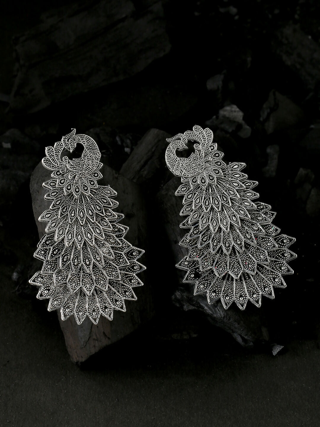 NVR Women Silver Toned Contemporary Drop Earrings | Grab2Buy