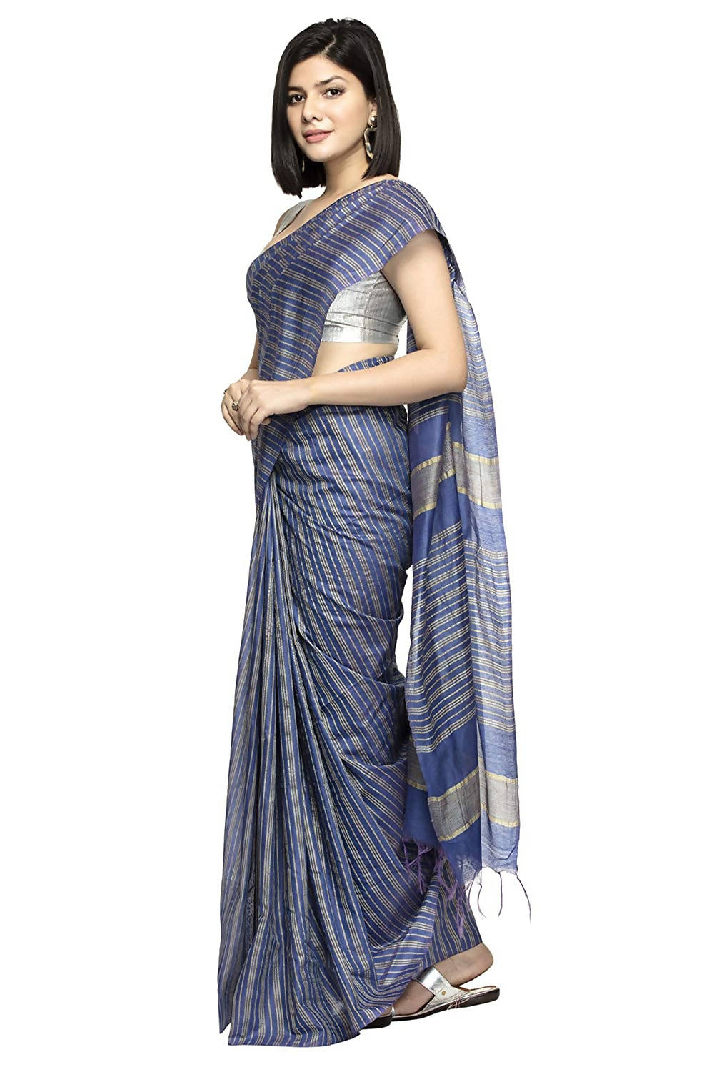 Mominos Fashion Royal Blue Color Bhagalpuri Saree | Grab2Buy