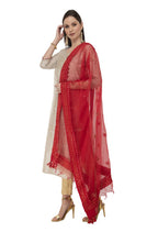 Mominos Fashion Red Orgenza Nug Embroidery Dupatta | Grab2Buy