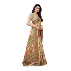 Vamika Printed Jute Silk Brown Saree (Rishika Chiku) | Grab2Buy