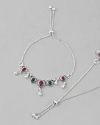 VOJ Set of 2 Traditional Heart Shaped Designer Anklet