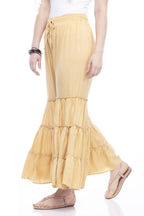 Mominos Fashion Reyon Cotton Golden Palazzo | Grab2Buy