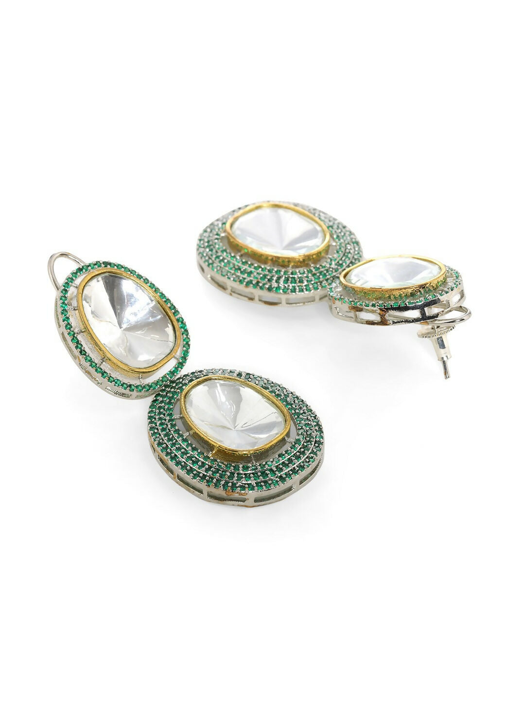 Green Dual Earrings- Ruby Raang | Grab2Buy