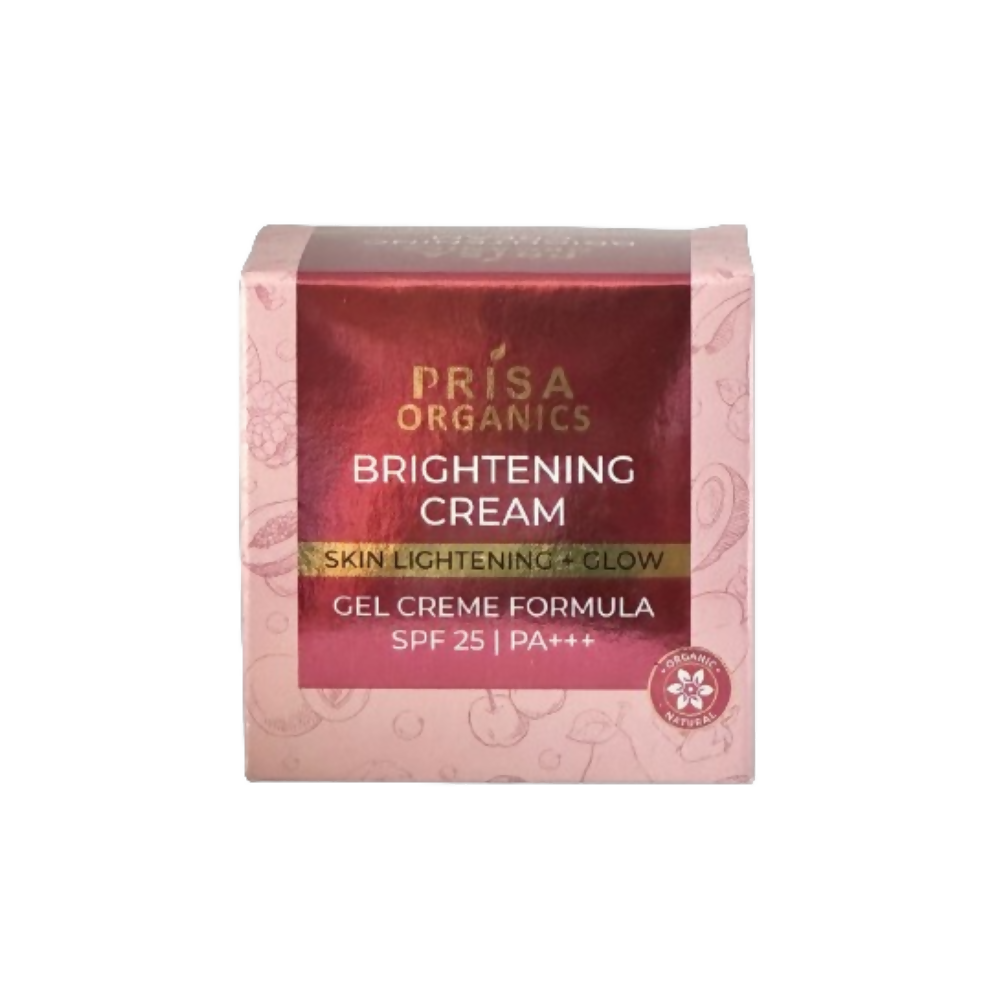 Prisa Organics Brightening Cream for Skin Lightening & Glow, Gel Cream Formula, SPF 25 PA+++ | Grab2Buy
