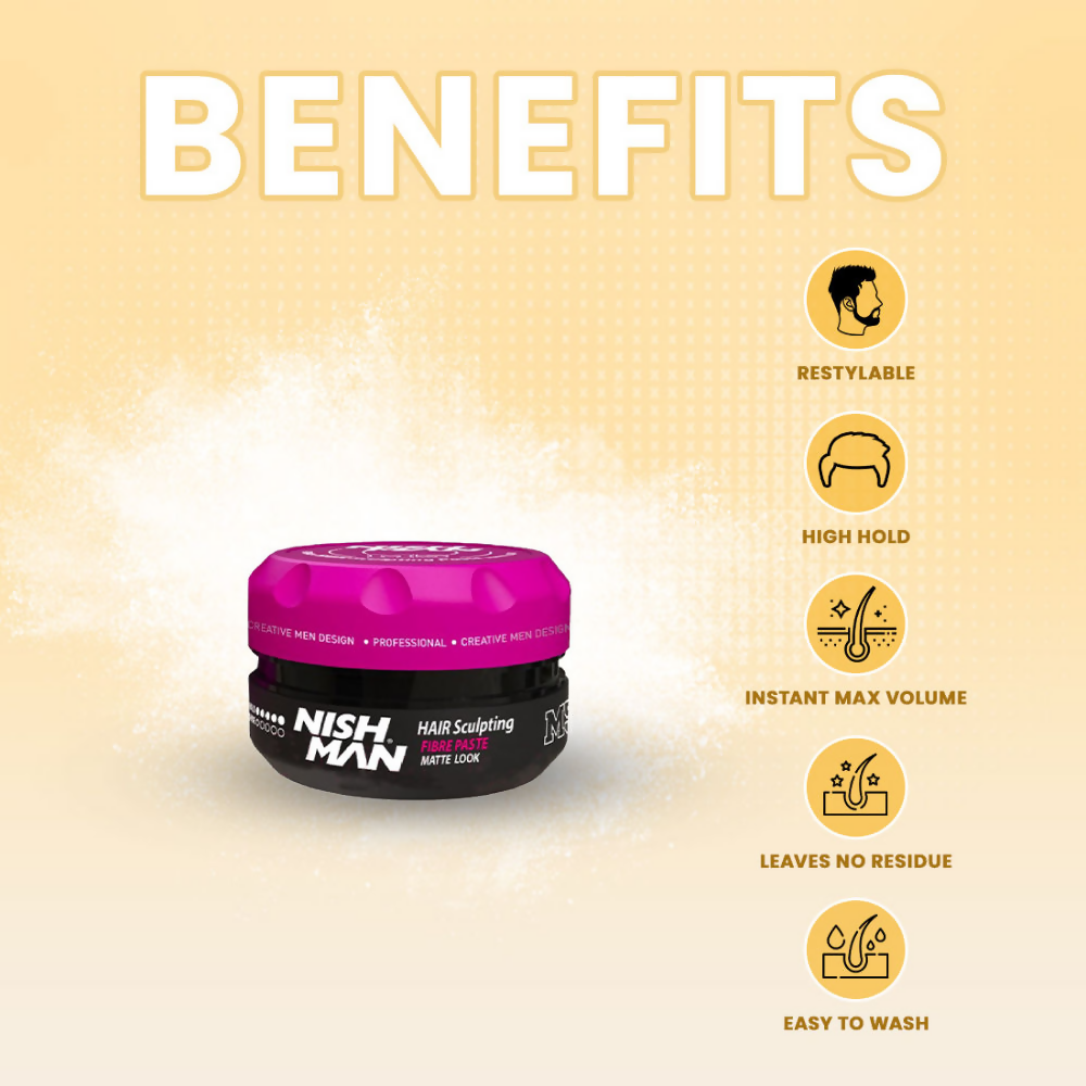 NishMan M5 Fibre Hair Sculpting Matte Look Wax | Grab2Buy